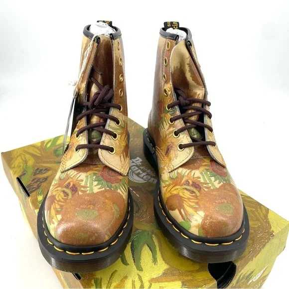 Dr. Martens 1460 THE NATIONAL GALLERY VAN GOGH LACE UP BOOTS limited Edition NEW - Picture 4 of 9